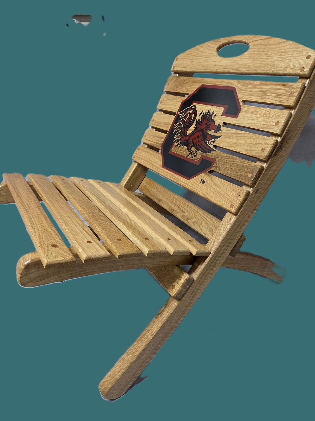 Block C Gamecock tailgate chair, open
